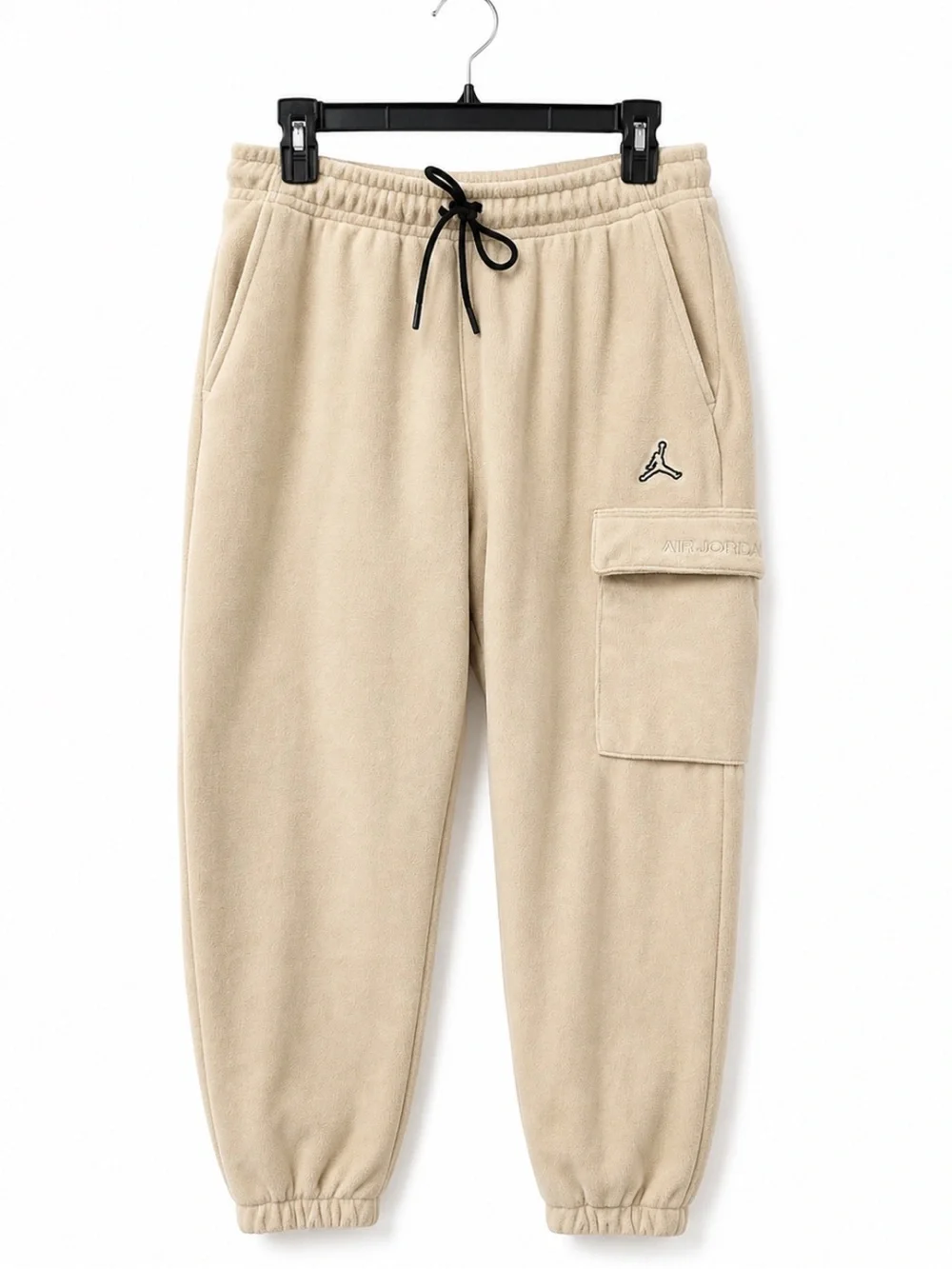 Air Jordan Essentials Mens Fleece Winter Cargo Pants Rattan Beige Medium M FF